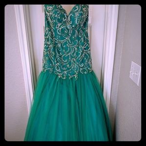 Strapless, floor length dress